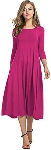 WOMENS LADIES PLAIN JERSEY SWING DRESS CASUAL LONG SLEEVE MIDI DRESSES SKATER Britstyle Boutique