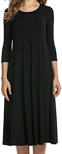 WOMENS LADIES PLAIN JERSEY SWING DRESS CASUAL LONG SLEEVE MIDI DRESSES SKATER Britstyle Boutique