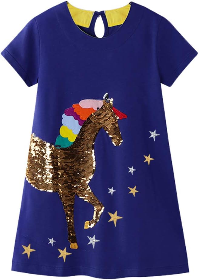 Girls Dress Rainbow Long Sleeve Embroidery Star Age 1-8 Years Britstyle Boutique