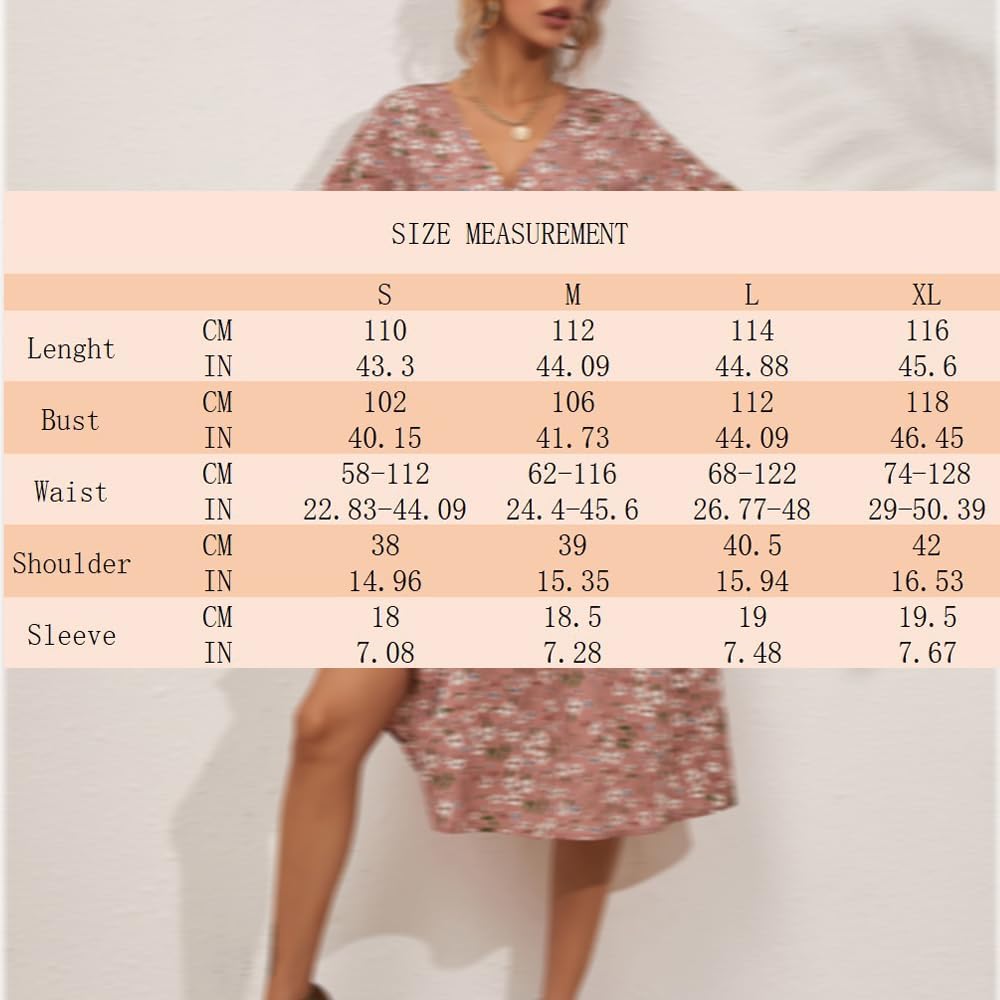 Women's V Wrap Dress Short Sleeve V Neck Wrap Summer Dress Midi Casual Floral Sundress A Line Dress Beach Dress for Women Girls Britstyle Boutique