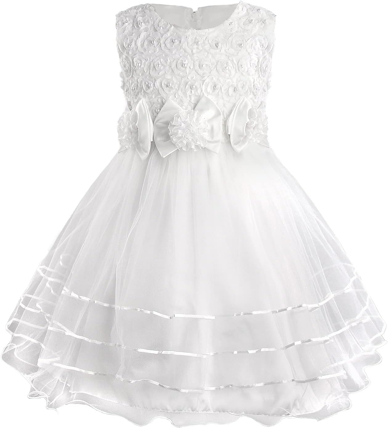Prinzessin Kleid Rose Blume Fliege Partykleid Tüll Hochzeitskleid Brautjungfer Taufe Elegantes formelles Kleid für Mädchen Britstyle Boutique