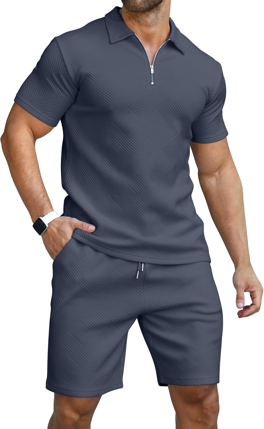 KUYIGO Men's Polo Shirt & Shorts 2-Piece Set Summer Tracksuit Clothing Fashion Casual Sweatsuits M-3XL Britstyle Boutique