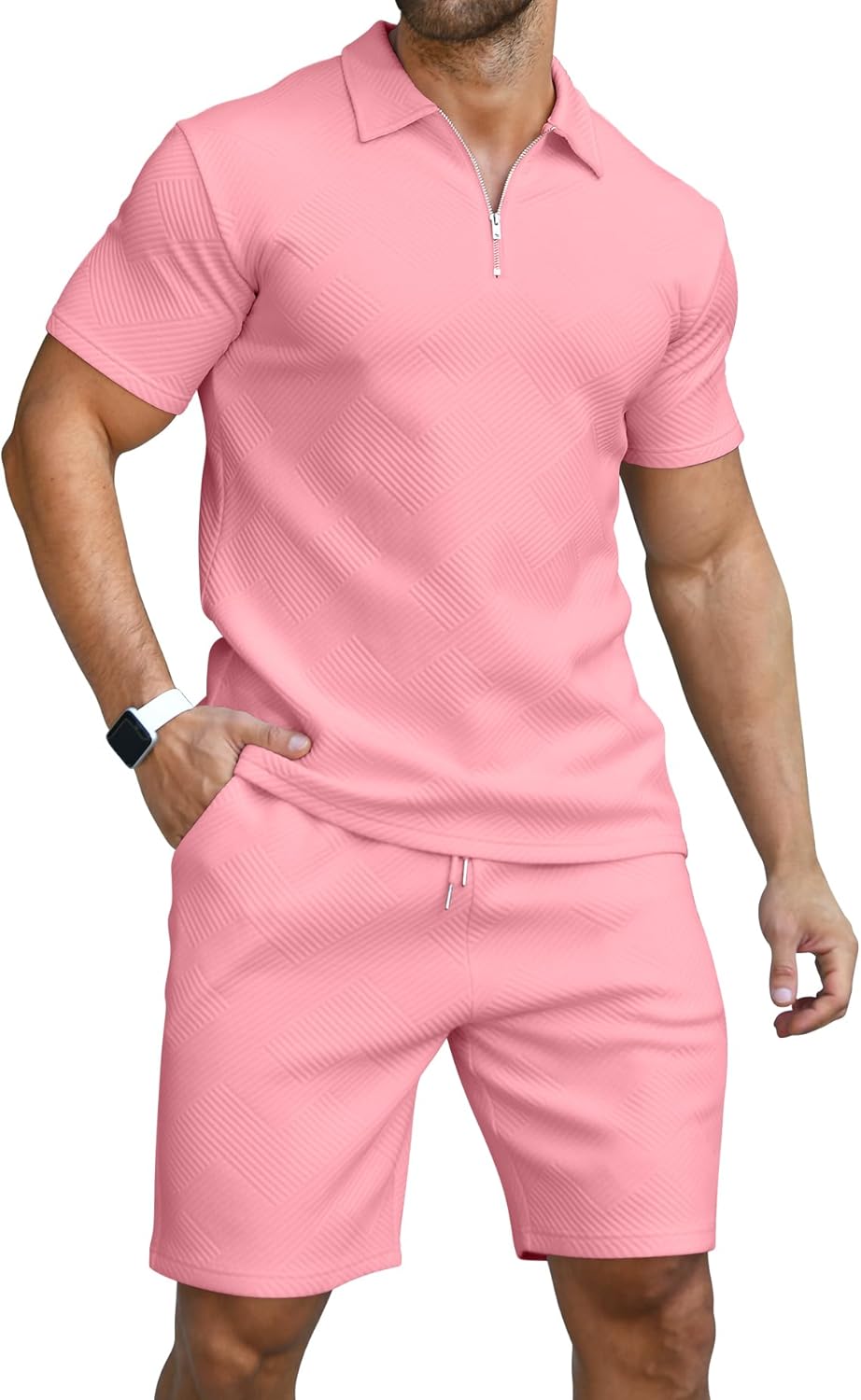 KUYIGO Men's Polo Shirt & Shorts 2-Piece Set Summer Tracksuit Clothing Fashion Casual Sweatsuits M-3XL Britstyle Boutique