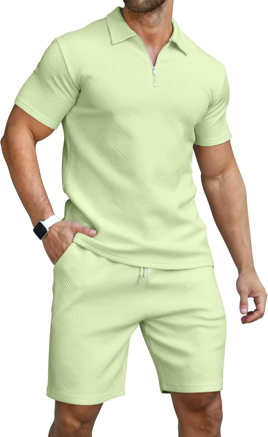 KUYIGO Men's Polo Shirt & Shorts 2-Piece Set Summer Tracksuit Clothing Fashion Casual Sweatsuits M-3XL Britstyle Boutique