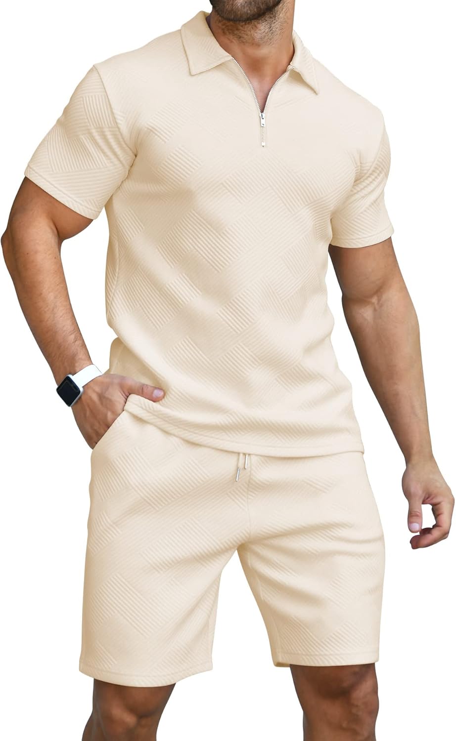 KUYIGO Men's Polo Shirt & Shorts 2-Piece Set Summer Tracksuit Clothing Fashion Casual Sweatsuits M-3XL Britstyle Boutique