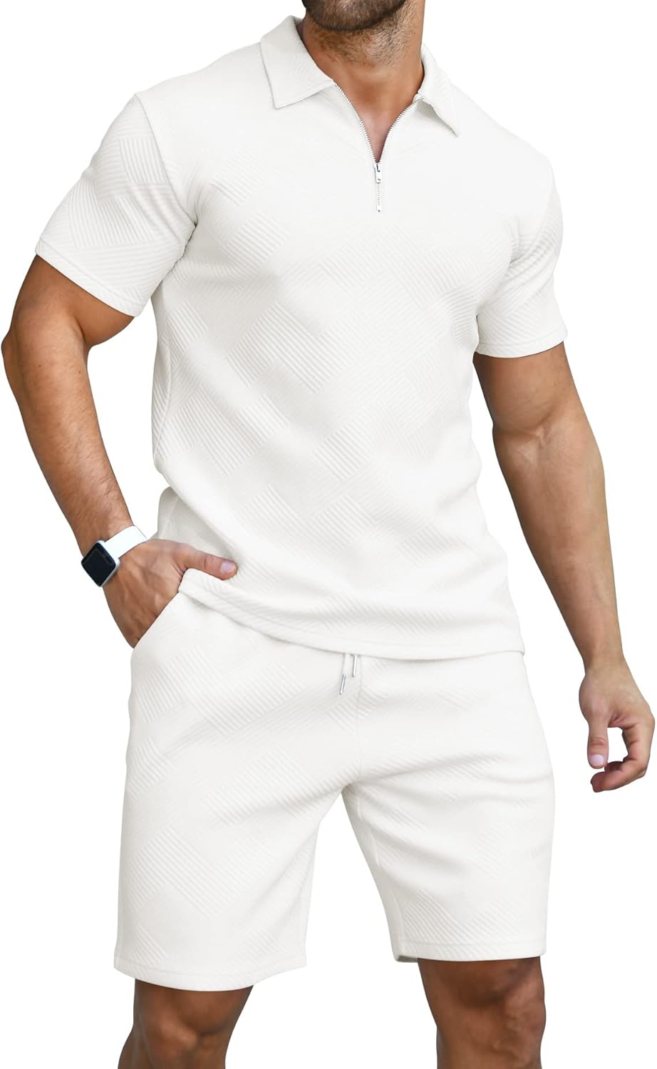 KUYIGO Men's Polo Shirt & Shorts 2-Piece Set Summer Tracksuit Clothing Fashion Casual Sweatsuits M-3XL Britstyle Boutique