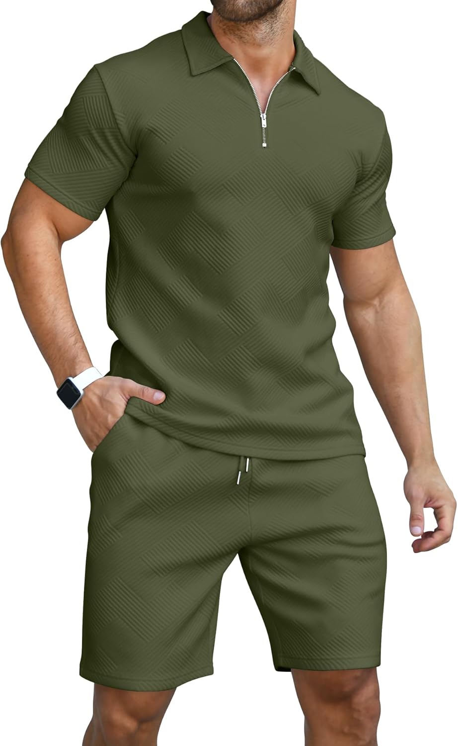 KUYIGO Men's Polo Shirt & Shorts 2-Piece Set Summer Tracksuit Clothing Fashion Casual Sweatsuits M-3XL Britstyle Boutique
