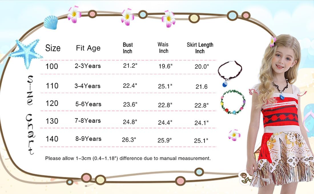 Kids Princess Dress Adventure Outfits Set for Girls Princess Dresses Strappy Child Clothes with necklace and Headbands and flower hair clip Halloween Birthday Party 7-8 Years Britstyle Boutique