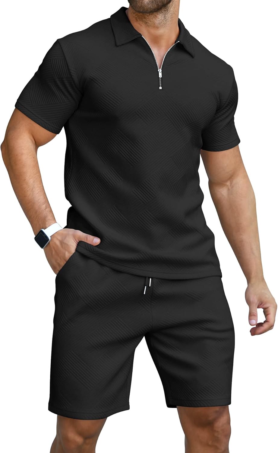 KUYIGO Men's Polo Shirt & Shorts 2-Piece Set Summer Tracksuit Clothing Fashion Casual Sweatsuits M-3XL Britstyle Boutique