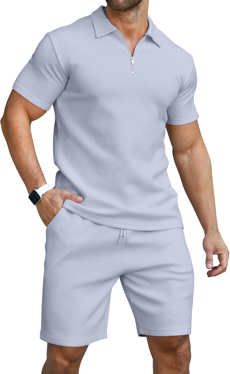 KUYIGO Men's Polo Shirt & Shorts 2-Piece Set Summer Tracksuit Clothing Fashion Casual Sweatsuits M-3XL Britstyle Boutique