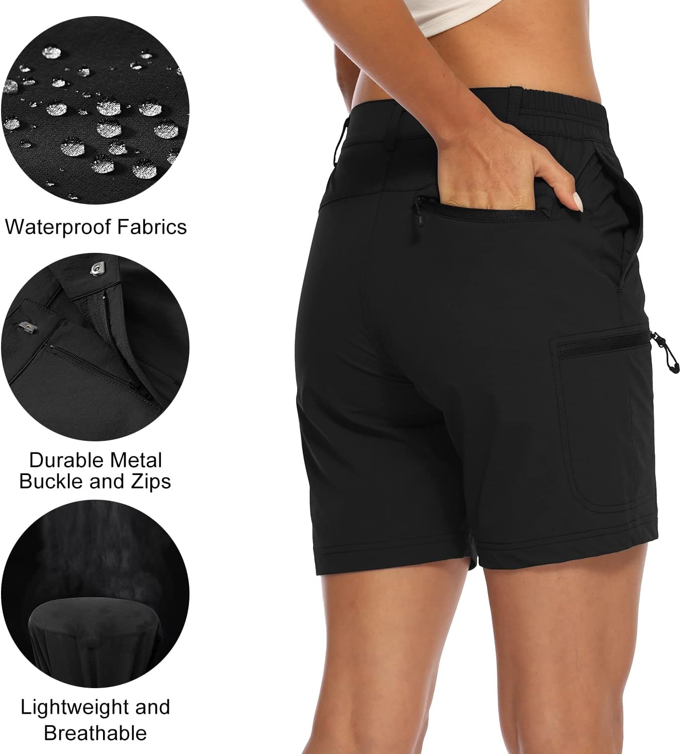 Women's Walking Hiking Shorts, Ladies Summer Cargo Shorts Lightweight Quick Dry Outdoor Casual Stretch Shorts Trousers Britstyle Boutique