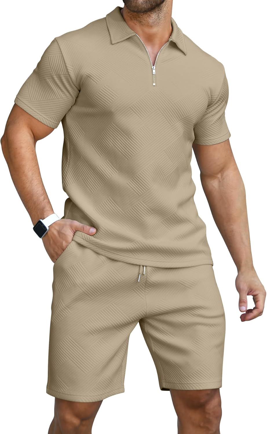 KUYIGO Men's Polo Shirt & Shorts 2-Piece Set Summer Tracksuit Clothing Fashion Casual Sweatsuits M-3XL Britstyle Boutique