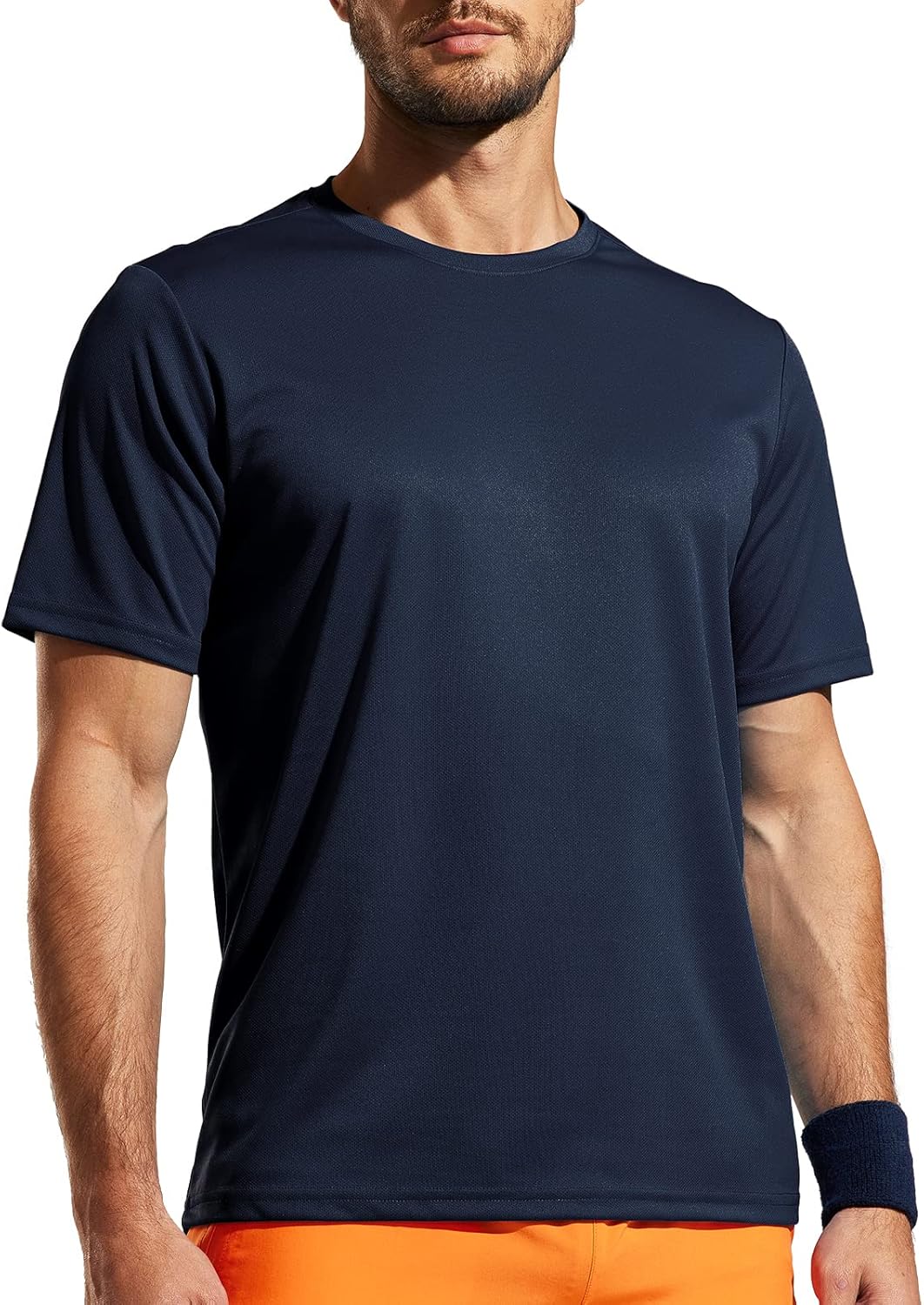 MIER Men's Gym Running T-Shirt Athletic Crewneck Short Sleeve Shirts Workout Quick Dry Moisture Wicking Top, Lightweight Britstyle Boutique
