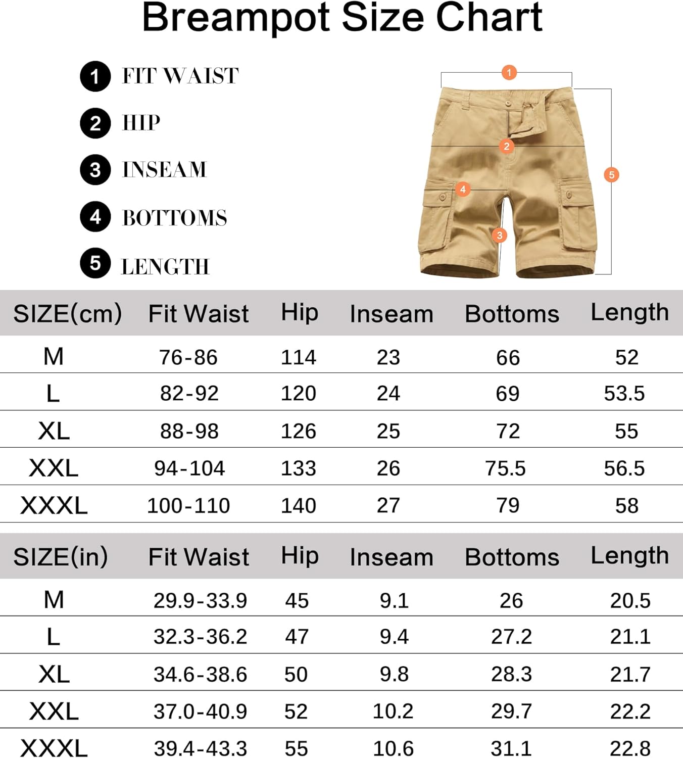 Mens Cargo Shorts Casual Cotton Combat Shorts Multi-Pocket Elastic Waist Utility Work Shorts Britstyle Boutique