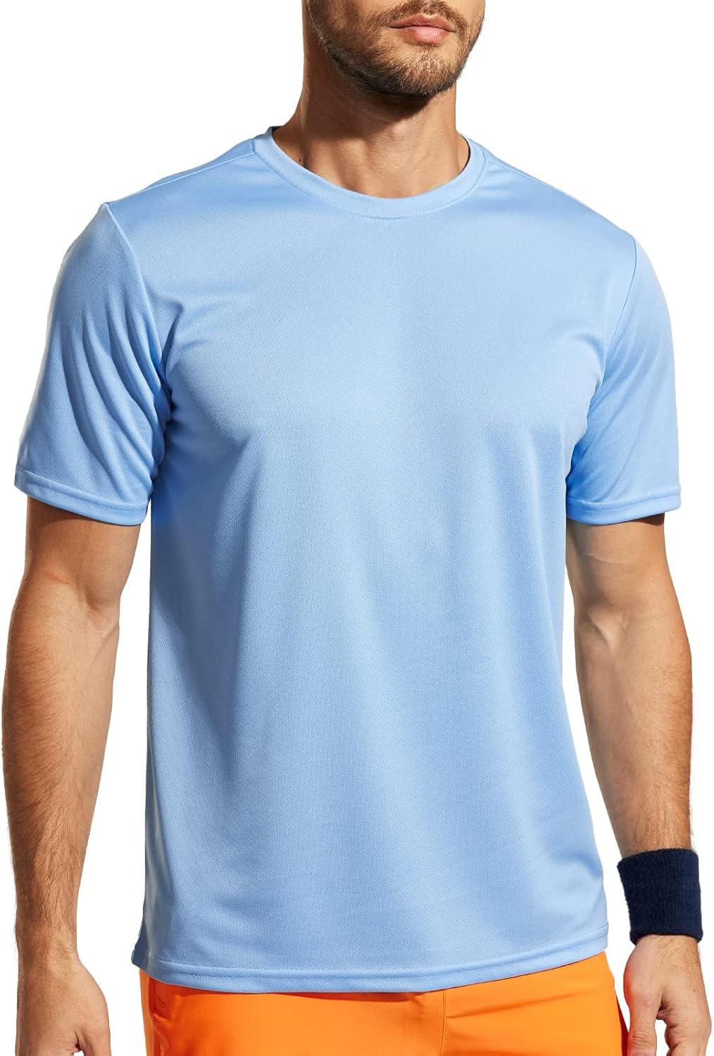 MIER Men's Gym Running T-Shirt Athletic Crewneck Short Sleeve Shirts Workout Quick Dry Moisture Wicking Top, Lightweight Britstyle Boutique