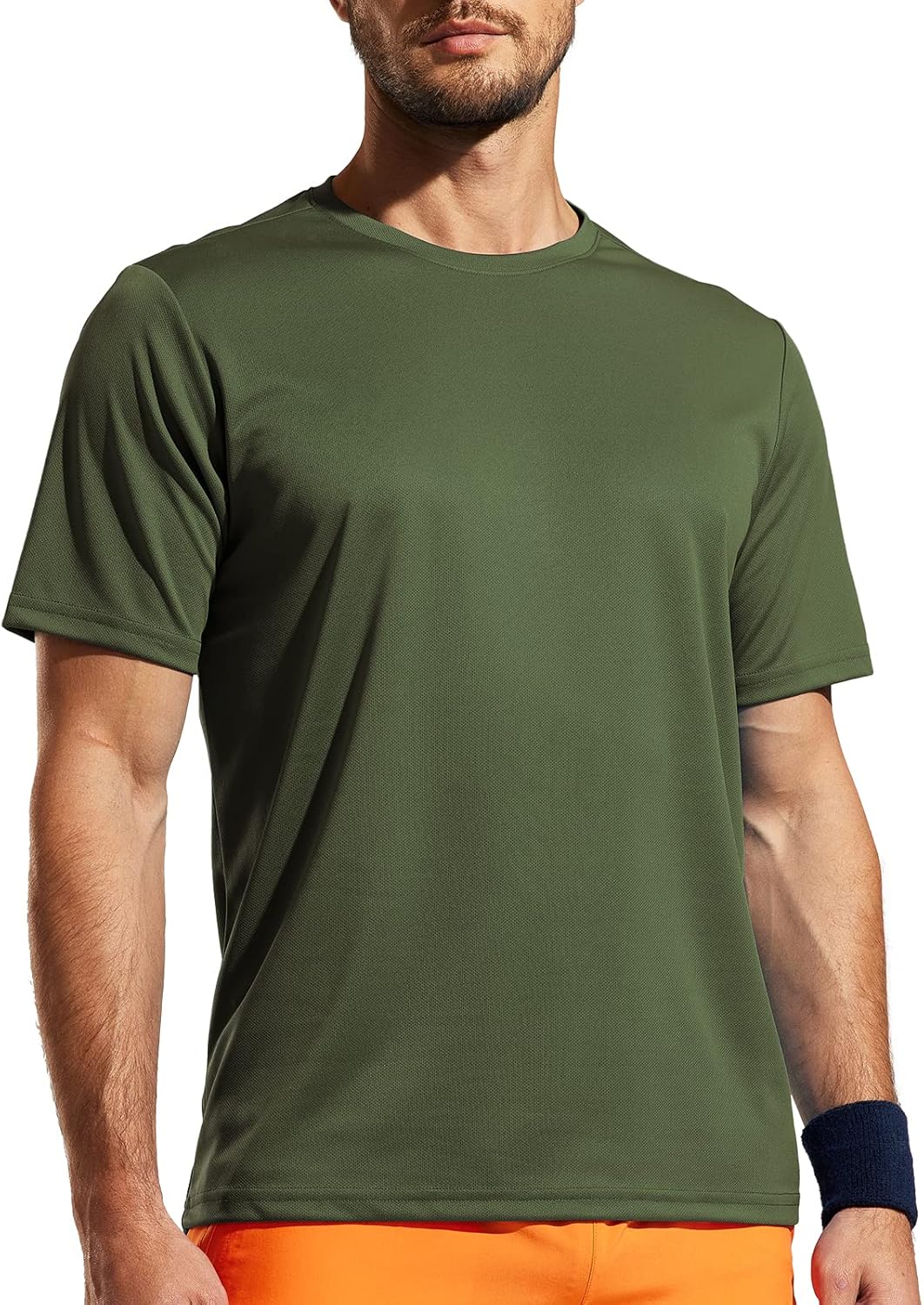 MIER Men's Gym Running T-Shirt Athletic Crewneck Short Sleeve Shirts Workout Quick Dry Moisture Wicking Top, Lightweight Britstyle Boutique