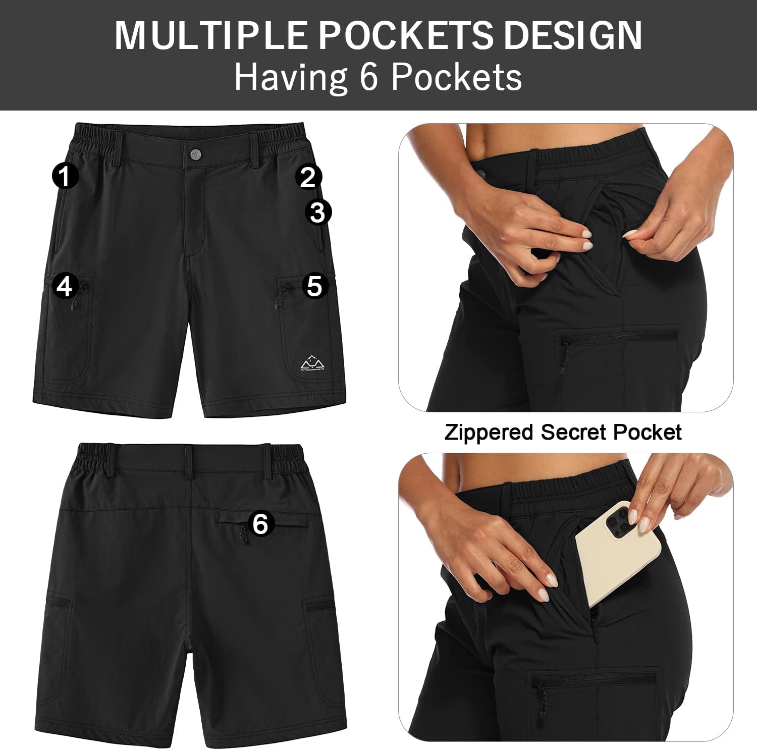 Women's Walking Hiking Shorts, Ladies Summer Cargo Shorts Lightweight Quick Dry Outdoor Casual Stretch Shorts Trousers Britstyle Boutique