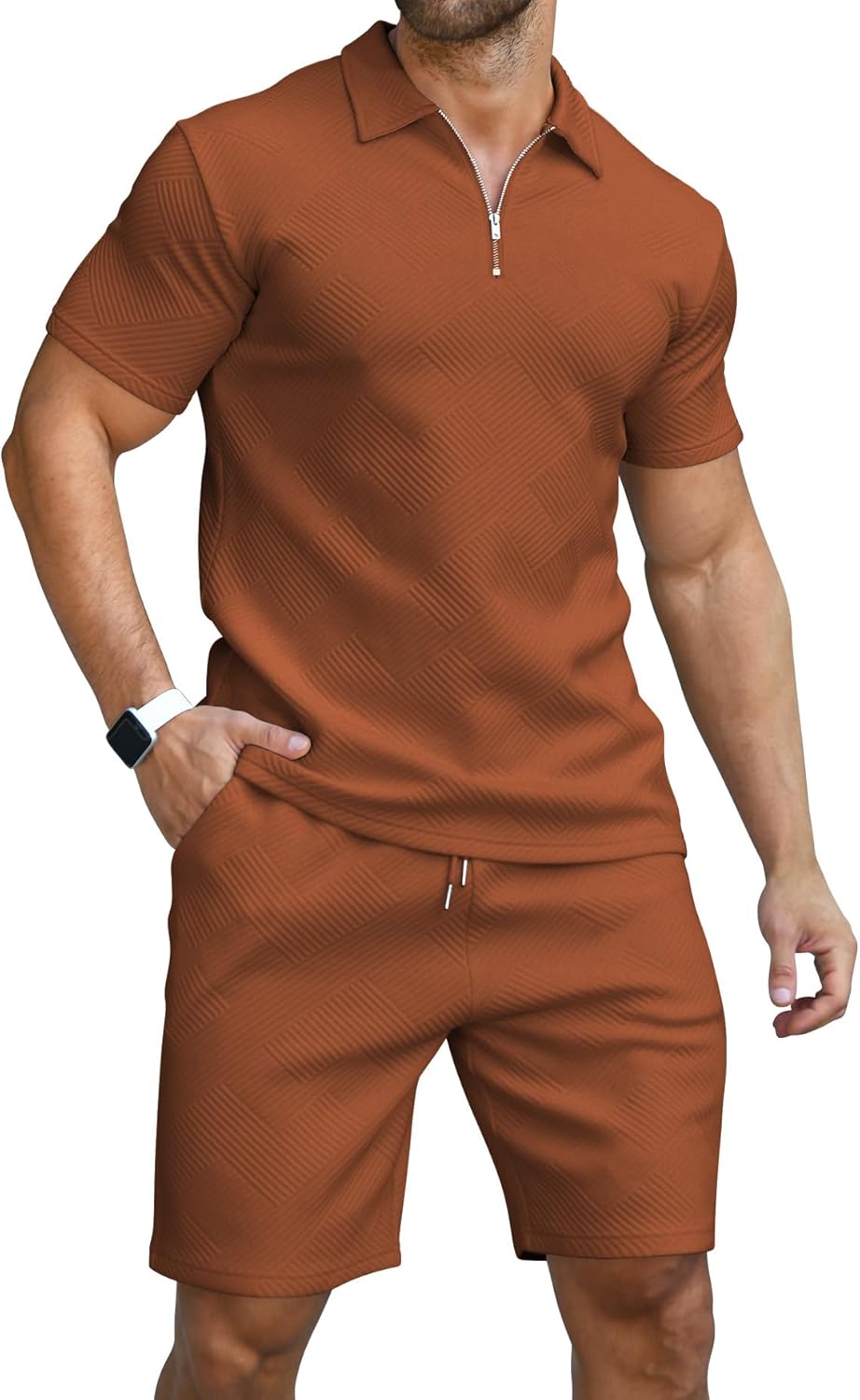 KUYIGO Men's Polo Shirt & Shorts 2-Piece Set Summer Tracksuit Clothing Fashion Casual Sweatsuits M-3XL Britstyle Boutique