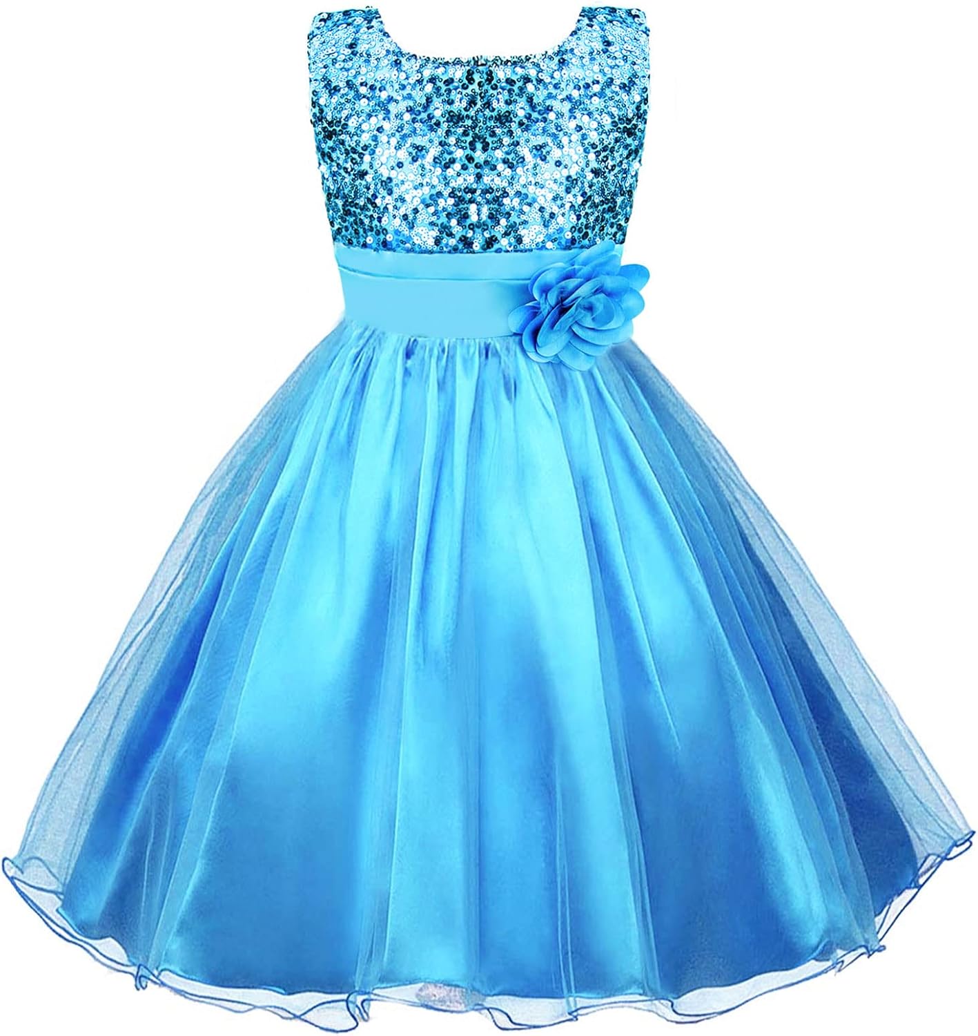 Girls Princess Dress Sequin Tulle Flower Pageant Birthday Party Wedding Bridesmaid Girl Dresses for 3-12 Years Britstyle Boutique