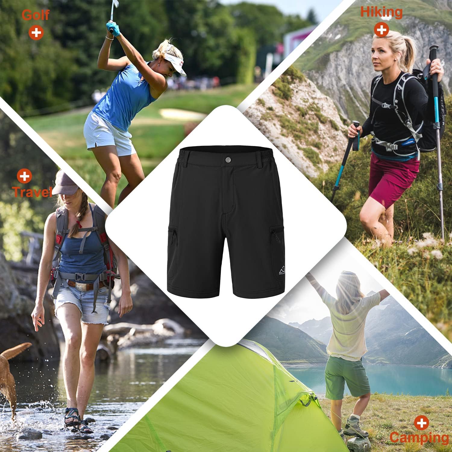 Women's Walking Hiking Shorts, Ladies Summer Cargo Shorts Lightweight Quick Dry Outdoor Casual Stretch Shorts Trousers Britstyle Boutique