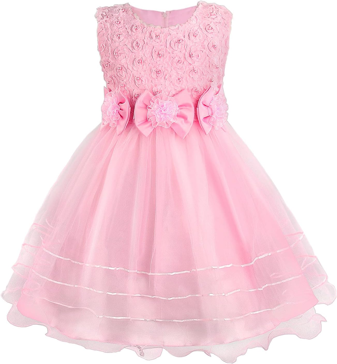 Prinzessin Kleid Rose Blume Fliege Partykleid Tüll Hochzeitskleid Brautjungfer Taufe Elegantes formelles Kleid für Mädchen Britstyle Boutique