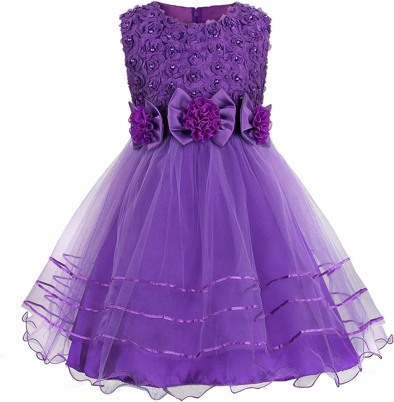 Prinzessin Kleid Rose Blume Fliege Partykleid Tüll Hochzeitskleid Brautjungfer Taufe Elegantes formelles Kleid für Mädchen Britstyle Boutique