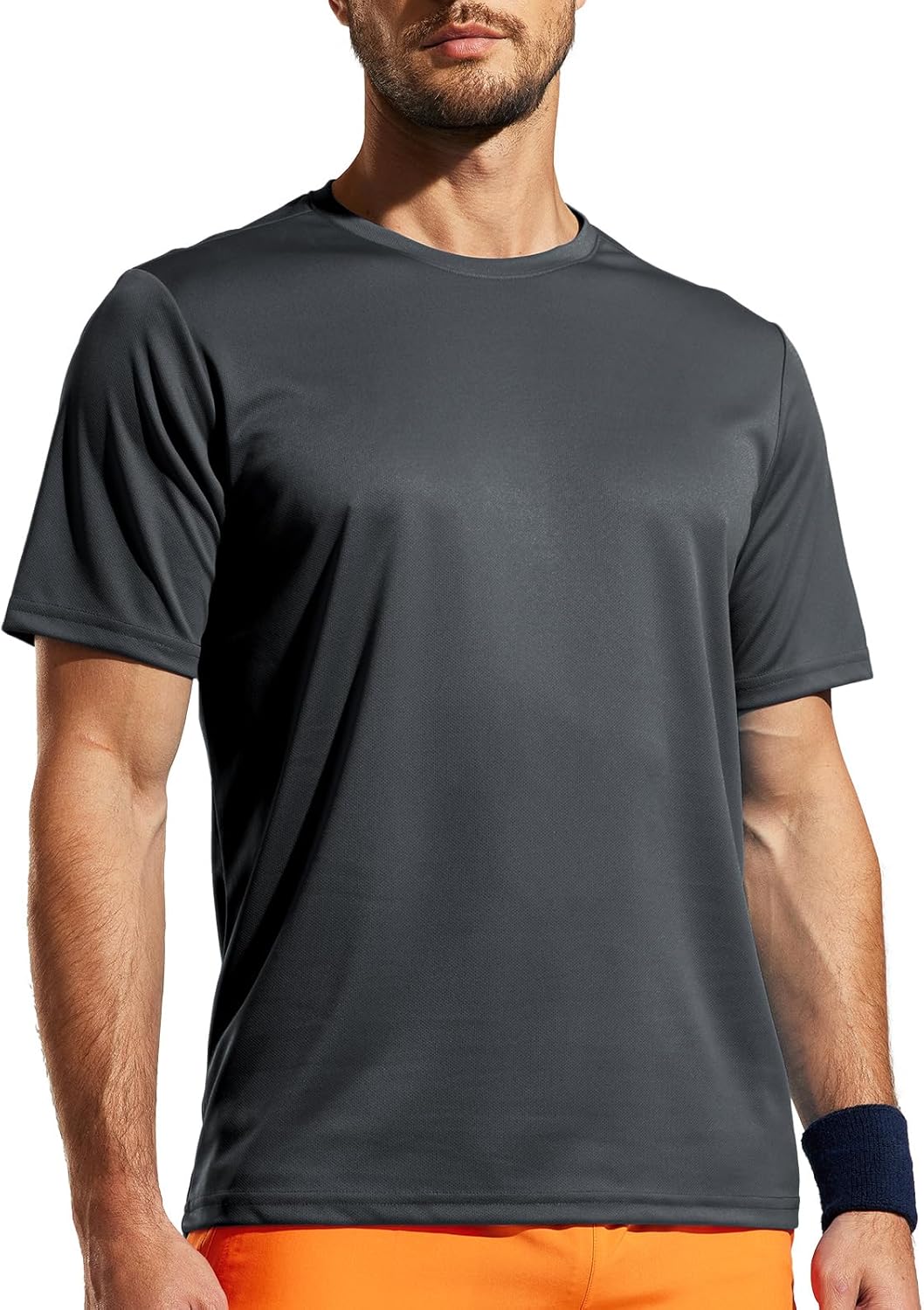 MIER Men's Gym Running T-Shirt Athletic Crewneck Short Sleeve Shirts Workout Quick Dry Moisture Wicking Top, Lightweight Britstyle Boutique