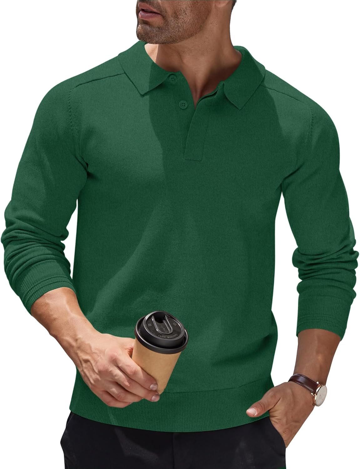 Men's Jumper Poloshirt Long Sleeve Top Knitted Pullover Regular Fit Winter Sweater Casual Solid Color Sweatshirt Britstyle Boutique