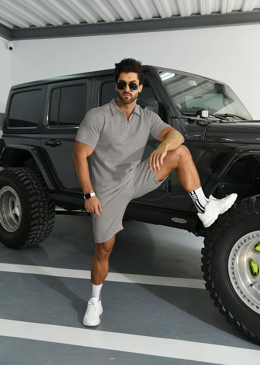 KUYIGO Men's Polo Shirt & Shorts 2-Piece Set Summer Tracksuit Clothing Fashion Casual Sweatsuits M-3XL Britstyle Boutique