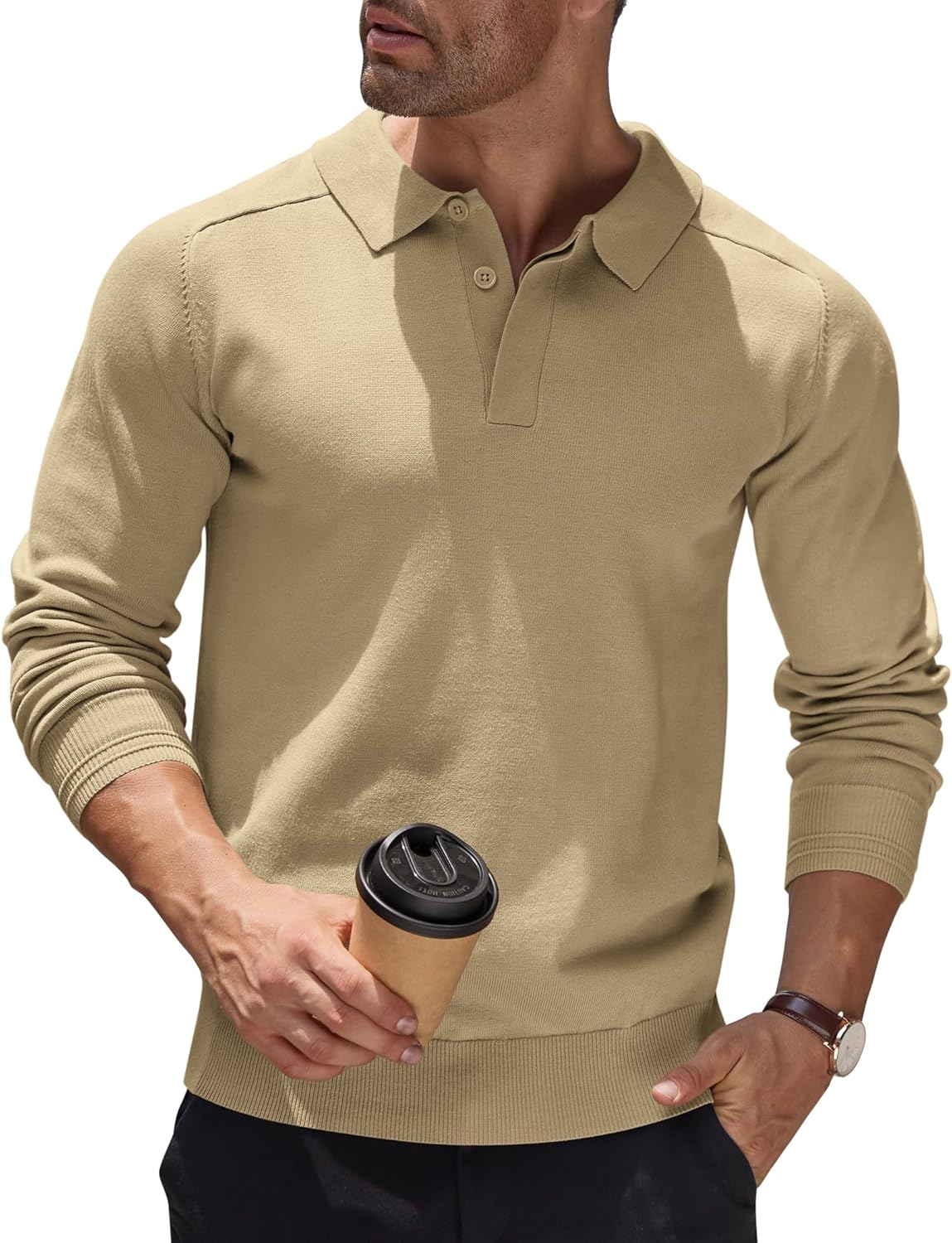 Men's Jumper Poloshirt Long Sleeve Top Knitted Pullover Regular Fit Winter Sweater Casual Solid Color Sweatshirt Britstyle Boutique