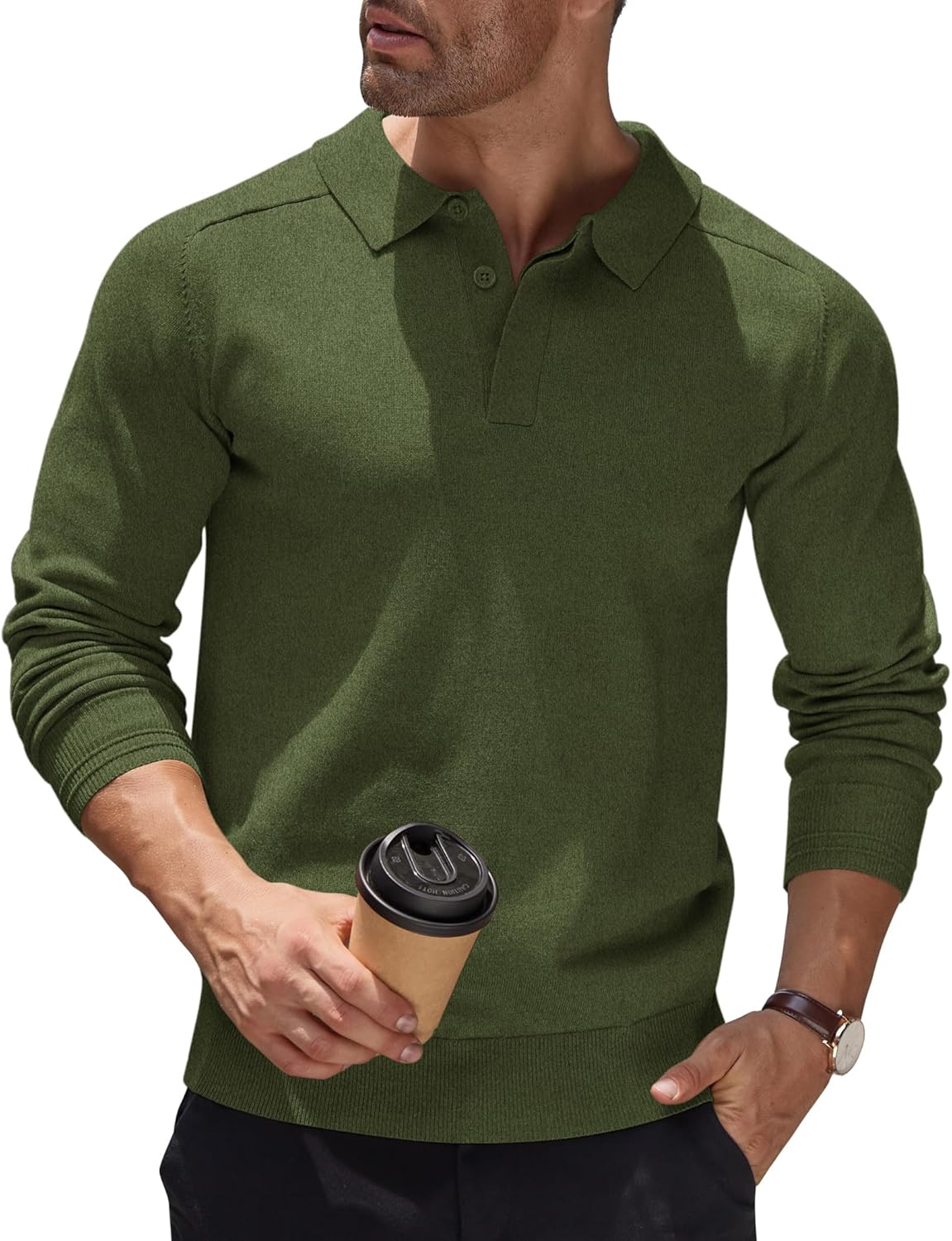 Men's Jumper Poloshirt Long Sleeve Top Knitted Pullover Regular Fit Winter Sweater Casual Solid Color Sweatshirt Britstyle Boutique