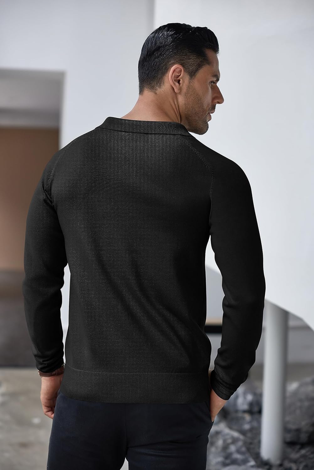 Men's Jumper Poloshirt Long Sleeve Top Knitted Pullover Regular Fit Winter Sweater Casual Solid Color Sweatshirt Britstyle Boutique