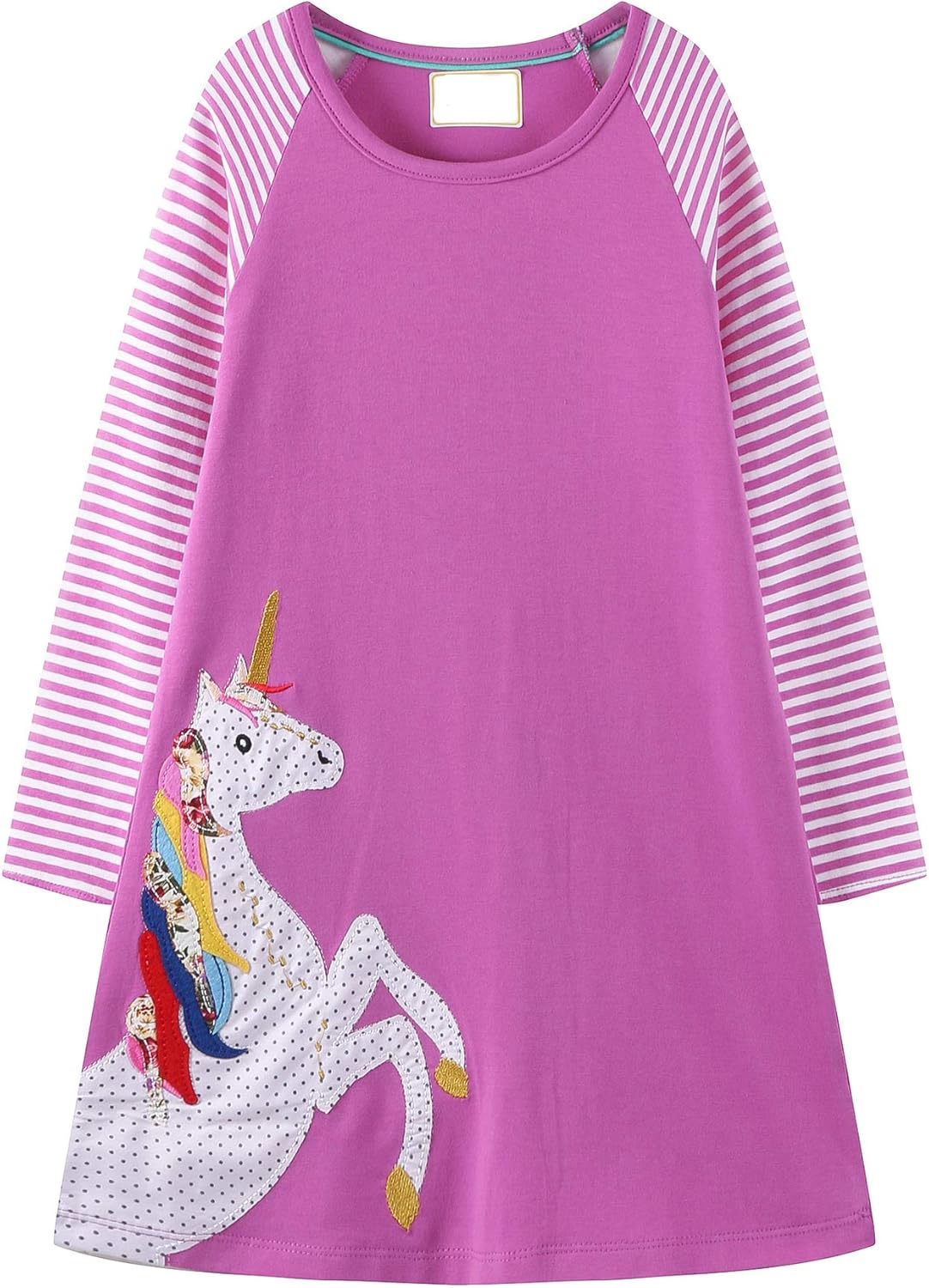 Girls Dress Rainbow Long Sleeve Embroidery Star Age 1-8 Years Britstyle Boutique