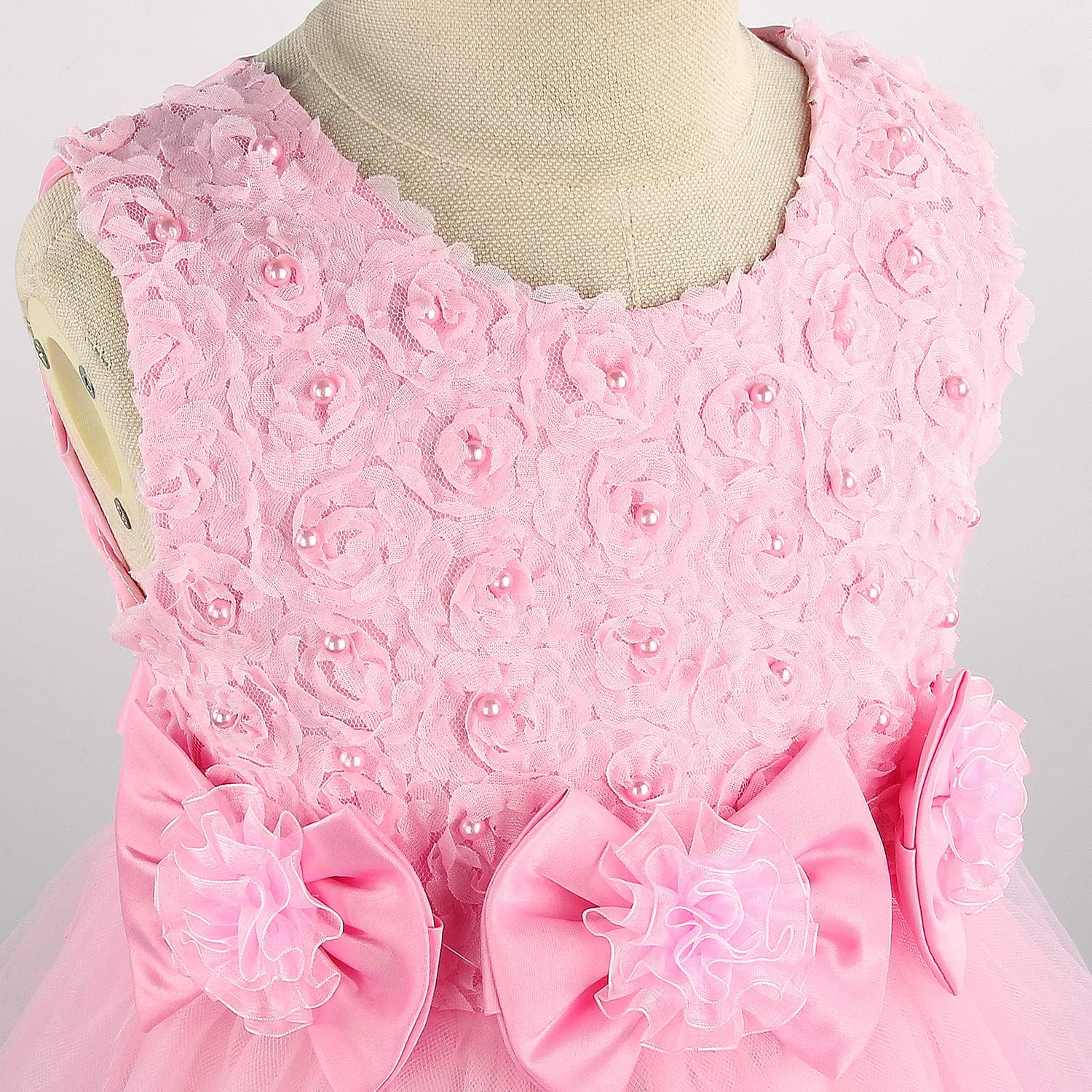 Prinzessin Kleid Rose Blume Fliege Partykleid Tüll Hochzeitskleid Brautjungfer Taufe Elegantes formelles Kleid für Mädchen Britstyle Boutique