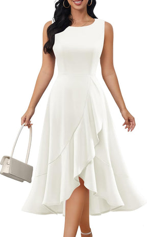 Cocktail Party Dresses for Women Wedding Guest Fall 2025 Sleeveless Fit and Flare Formal Church Dress Britstyle Boutique