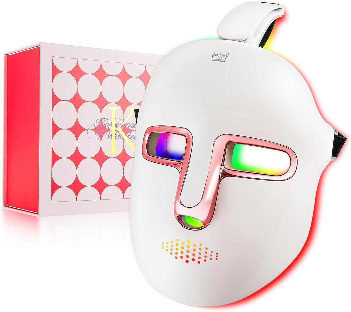 LIARTY Cordless Beauty Led Face Mask,7 Colors Light Mask with 270Pcs Beads,Rechargeable Led Face Light Mask for Face Beauty,Anti-Anging Britstyle Boutique