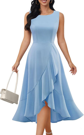 Cocktail Party Dresses for Women Wedding Guest Fall 2025 Sleeveless Fit and Flare Formal Church Dress Britstyle Boutique