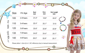 Kids Princess Dress Adventure Outfits Set for Girls Princess Dresses Strappy Child Clothes with necklace and Headbands and flower hair clip Halloween Birthday Party 7-8 Years Britstyle Boutique