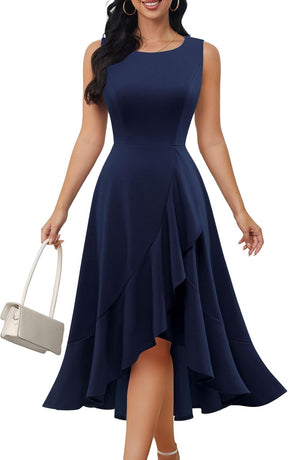 Cocktail Party Dresses for Women Wedding Guest Fall 2025 Sleeveless Fit and Flare Formal Church Dress Britstyle Boutique