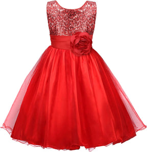 Girls Princess Dress Sequin Tulle Flower Pageant Birthday Party Wedding Bridesmaid Girl Dresses for 3-12 Years Britstyle Boutique