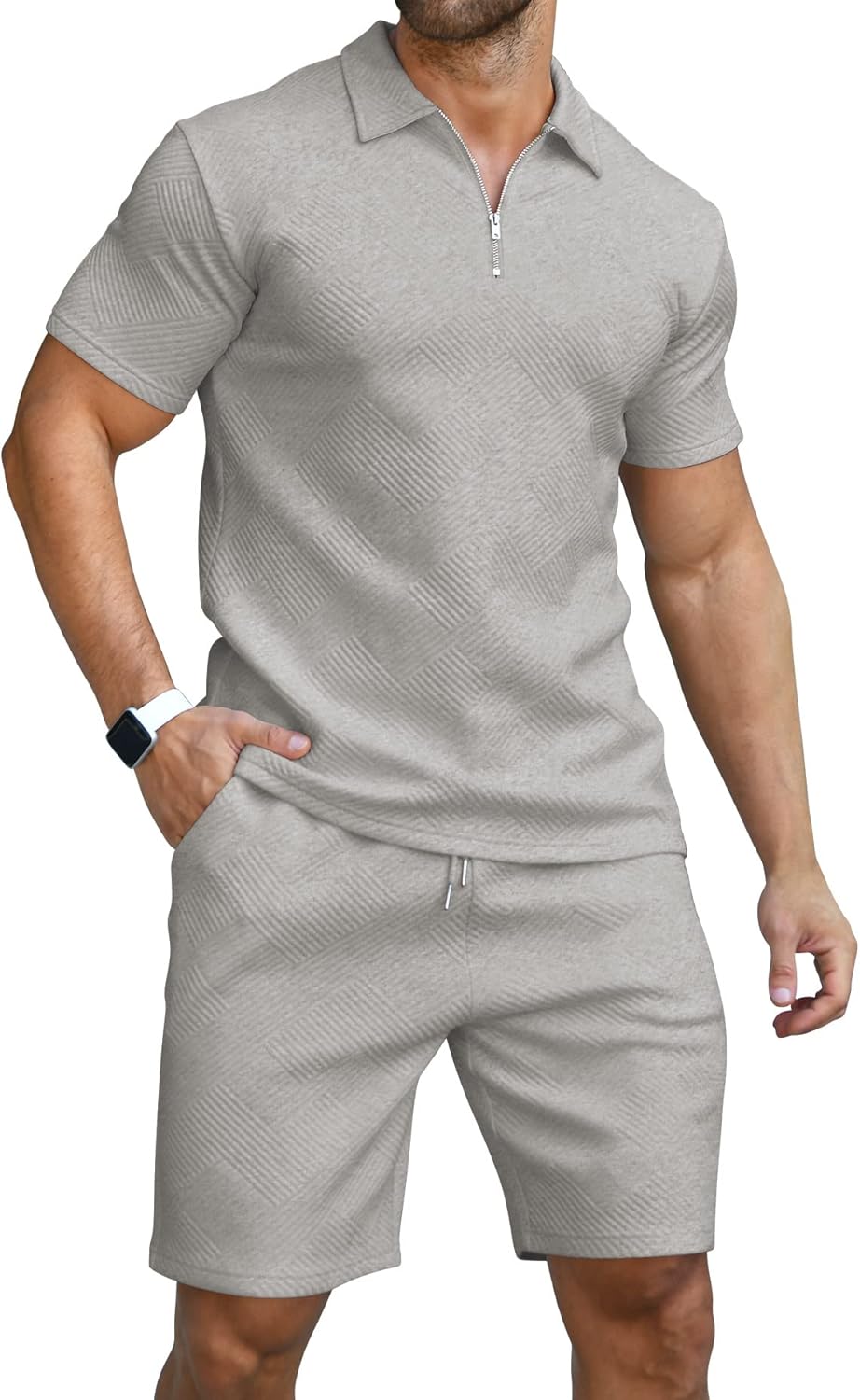 KUYIGO Men's Polo Shirt & Shorts 2-Piece Set Summer Tracksuit Clothing Fashion Casual Sweatsuits M-3XL Britstyle Boutique