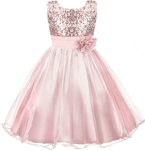 Girls Princess Dress Sequin Tulle Flower Pageant Birthday Party Wedding Bridesmaid Girl Dresses for 3-12 Years Britstyle Boutique