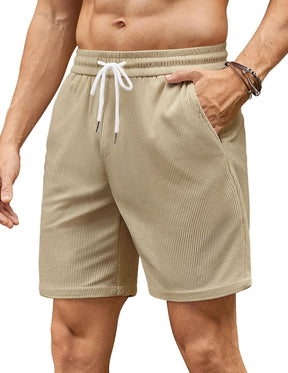 Mens Corduroy Shorts Summer Casual Beach Shorts Elasticated Waist Stretch Shorts with Pockets Britstyle Boutique