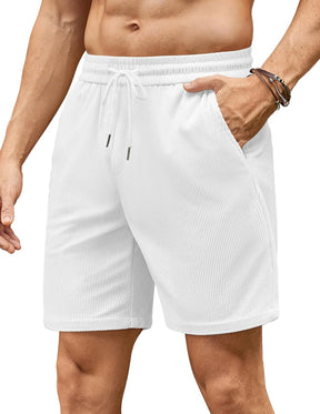 Mens Corduroy Shorts Summer Casual Beach Shorts Elasticated Waist Stretch Shorts with Pockets Britstyle Boutique