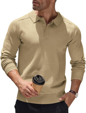 Men's Jumper Poloshirt Long Sleeve Top Knitted Pullover Regular Fit Winter Sweater Casual Solid Color Sweatshirt Britstyle Boutique