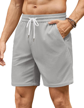 Mens Corduroy Shorts Summer Casual Beach Shorts Elasticated Waist Stretch Shorts with Pockets Britstyle Boutique
