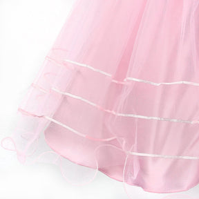 Prinzessin Kleid Rose Blume Fliege Partykleid Tüll Hochzeitskleid Brautjungfer Taufe Elegantes formelles Kleid für Mädchen Britstyle Boutique