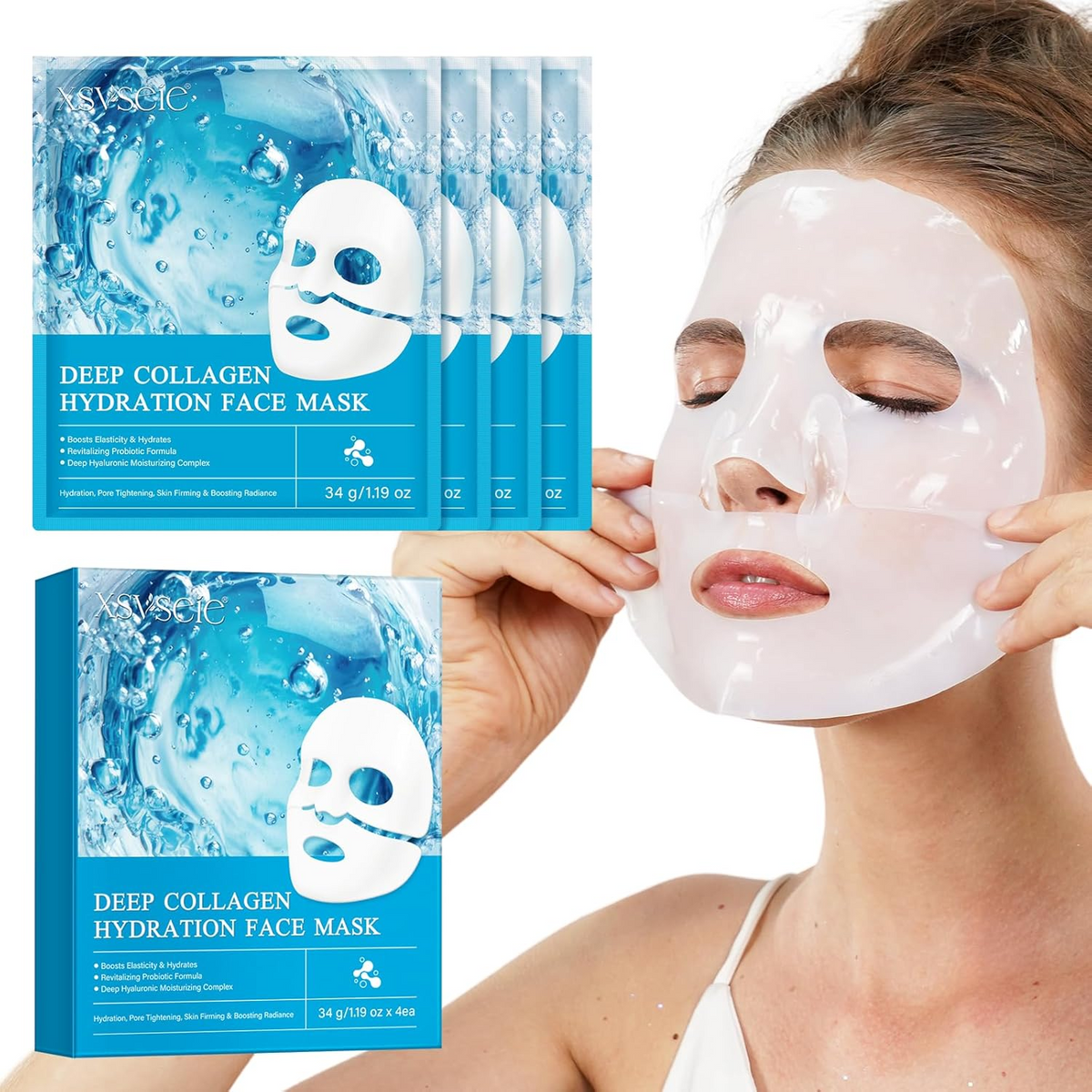 Collagen Face Mask with Deep Hydration,Bio Collagen Face Mask，Collagen Mask Overnight, Moisturizing and Water-Locking Properties, Brightens Skin Tone Britstyle Boutique
