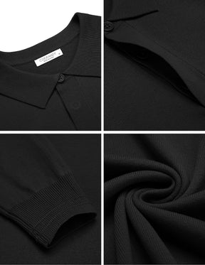 Men's Jumper Poloshirt Long Sleeve Top Knitted Pullover Regular Fit Winter Sweater Casual Solid Color Sweatshirt Britstyle Boutique